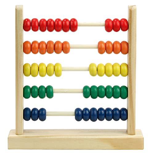 Sealive Wooden Abacus for Kids Math - 50 Beads Counting Toy, Multi-Color Counters for Kids 3-5, Counting Toys for Preschool Learning & Development, Develops Coordination, Motor Skills