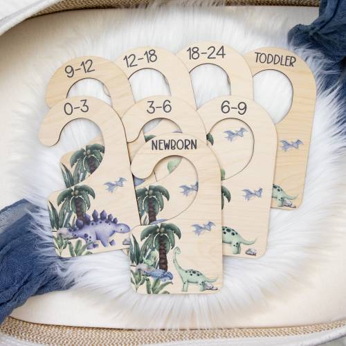 Dinosaur Clothing Dividers, Dinosaur Baby Clothing Divider, Wood Wardrobe Divider, Nursery Closet Divider, Dinosaur Nursery Theme B50