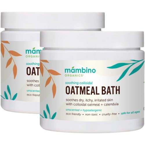 Organic Gentle & Calming Oatmeal Bath Soak for Sensitive Skin - 2-Pack Natural Relief - Mambino Organics
