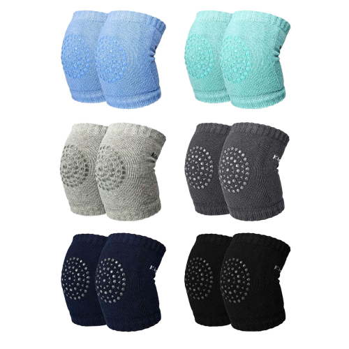 6-Pairs Baby Crawling Knee Pads, Non- Protective Cushion Gear for & Toddlers, Soft Cotton Anti-Fall Knee Protectors