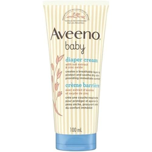 Aveeno Baby Diaper Cream - Oat Extract, Almond Oil, Zinc Oxide, 100ml