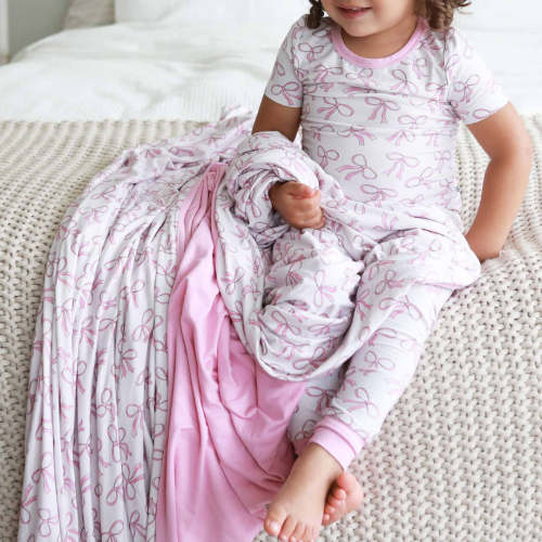Blushing Bows Two Piece Pajama Set