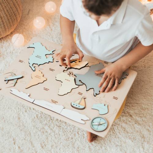 READY to Ship World Map Puzzle for Kids Gift Educational Puzzle for Toddlers Kids Room Decor Geography for Kids 3 Years Old Boy Gift