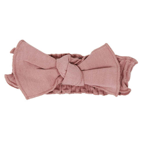 Mauve | Organic Smocked Tie Headband 0-12m