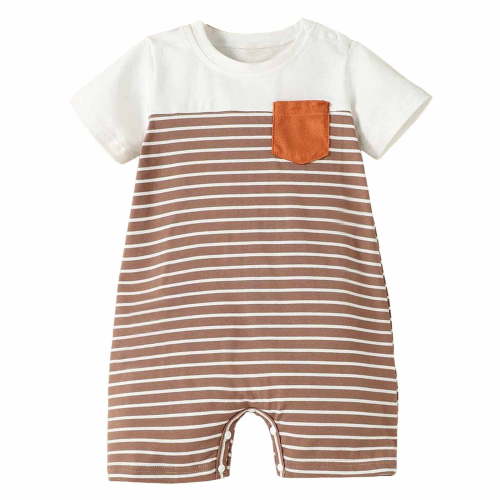 JUMESG Romper Boy Baby Boys or Girls Pajamas Short Sleeve Romper Jumpsuits Sleep and Play 0 3 6 9 12 18 24 Months,Khaki 12-18 Months