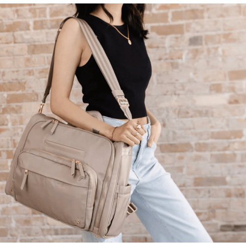 Satchel Diaper Bag - Taupe | Bee Like Kids