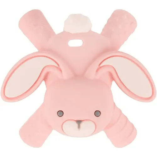 Itzy Ritzy - Ritzy Teether for Molars - Massages Sore Gums & Reaches Back Molars - Silicone Baby Teething Toy with Multiple Textures & Flexible Design - Teething Relief for 3 Months & Up (Bunny)