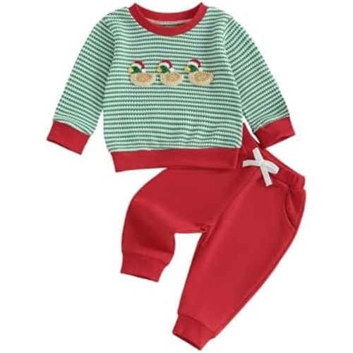 Toddler Boy Valentines Outfit Infant Baby Boys Waffle Sweatshirt Top Pants Set Spring Fall Cute Heart Kids Clothes