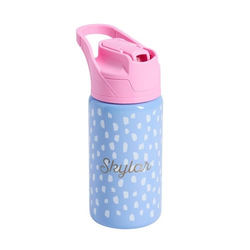 Blue Brushstroke Dot Mackenzie Water Bottle
