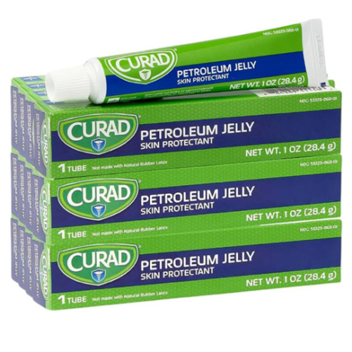 CURAD Petroleum Jelly Skin Protectant, Ointment for Dry Cracked Skin, 1 oz Tube (12 Pack)