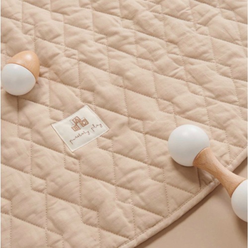 Quilted Play Mat - Camel Melange - Purebaby