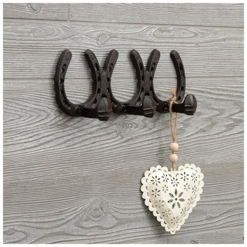 Horseshoe Metal Wall Decor With Hooks