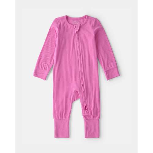 Baby Girl PurelySoft 2-Way Zip Sleep & Play Pajamas - Pink
