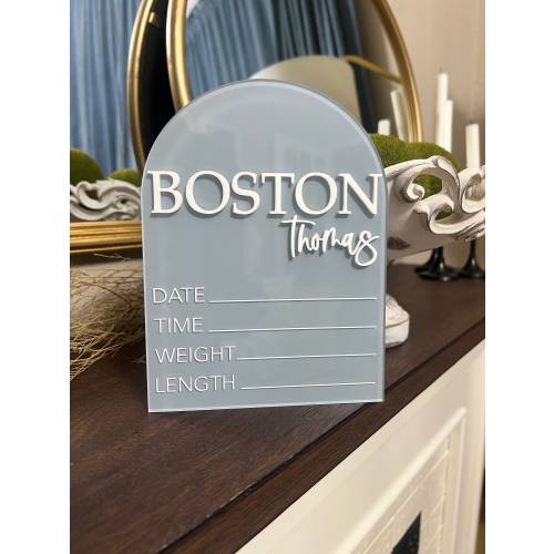 3D Acrylic Newborn Baby Birth Announcement Personalized Newborn Stat Sign Hospital Baby Sign Newborn Photo Prop Baby Shower Gift for New Mom