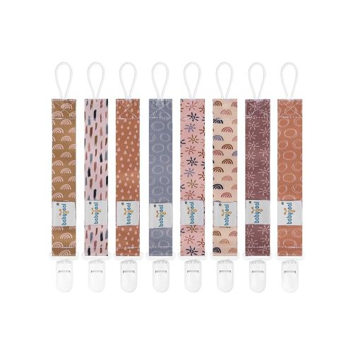 Babygoal Pacifier Clips 8 Pack, Pacifier Holder Clips for Baby Boys and Girls Fits for Most Pacifier, Binkie Styles & Baby Teethers & Toys and Gift-Neutral Color 8PB25
