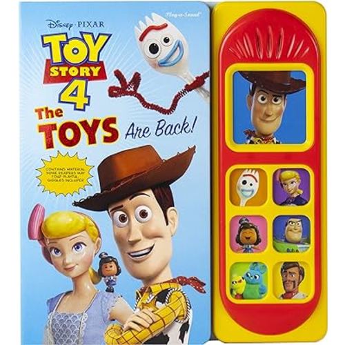 Disney Pixar Toy Story 4 Woody, Buzz Lightyear, Bo Peep, and More! - The Toys are Back! Sound Book - PI Kids