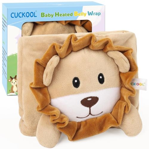 Baby Colic and Gas Relief, Heated Tummy Wrap for Newborns Belly Relief by Soothing Warmth, Baby Heating Pad Swaddling Belt Relief & Soothe Gas, Colic and Upset Stomach in Babies and Toddlers (Lion)