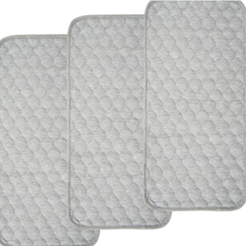 BlueSnail Quilted Thicker Waterproof Changing Pad Liners 3 Count(Gray 13” x 27”)