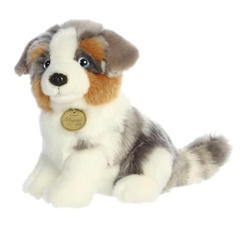 Aurora® Adorable Miyoni® Tots Australian Shepherd Pup Stuffed Animal - Lifelike Details Make a Cherished Companion - Perfect for Decorating Bedrooms or Classrooms - Multicolor 9.5 Inches