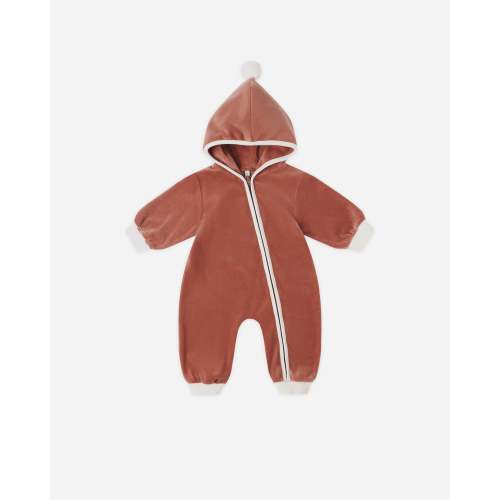 Velour Zip Jumpsuit || Cranberry – Quincy Mae