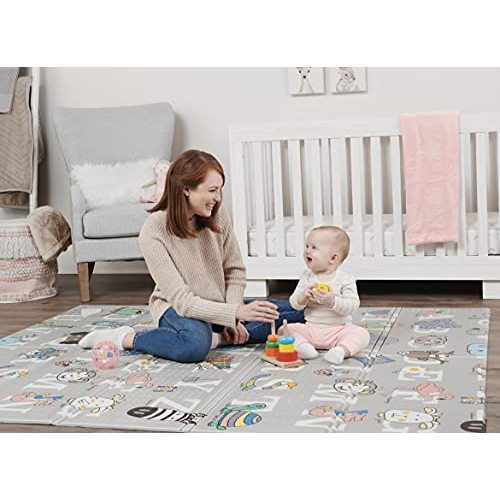 Regalo Sensory & Learning My Play Mat, Foldable & Reversable, Waterproof, Bonus Kit, Includes Travel Case with Carry Strap, Grey, Extra Large