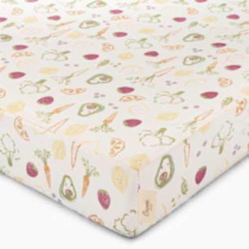 Crane Baby Cotton Sateen Crib Fitted Sheet - Clementine Fruits & Veggies