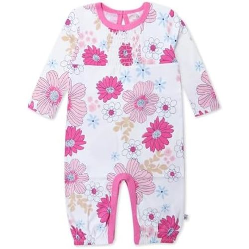 HonestBaby baby-girls Gathered Front Coverall 100% Organic Cotton for Baby Girls