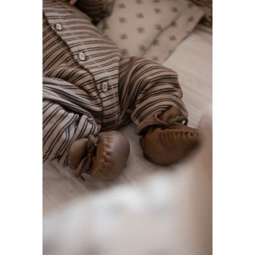 Babys Sheep Skin Lace-Up Footie, Cognac - HutteliHut | Maisonette