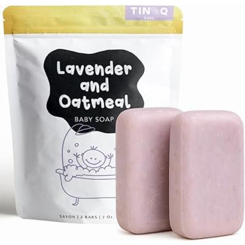 Baby Wash and Shampoo | Organic Baby Soap Bar | HYPOALLERGENIC Bath Soap Sensitive Skin | Relaxing Lavender Oil & Oatmeal | Fragrance-Free | Plastic Free | No SLS | Vegan | 2 Bars
