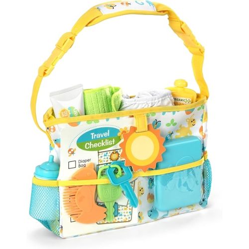 Melissa & Doug Mine to Love Travel Time Play Set for Dolls with Diaper Bag, Bottle, Sunscreen, More (17 pcs) - Baby Doll Accessories, Baby Doll Sets For Kids Ages 3+
