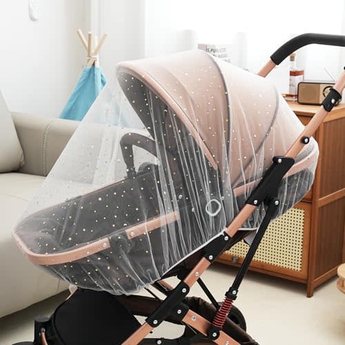 Baby Mosquito Net for Stroller, Durable Baby Insect Netting, White Star | Perfect Bug Net for Stroller/Bassinets/Cradles/Playards/Pack N Plays and Portable Mini Crib