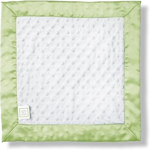 SwaddleDesigns Baby Lovie, Small Security Blanket, Plush Dots with Satin Trim, Kiwi