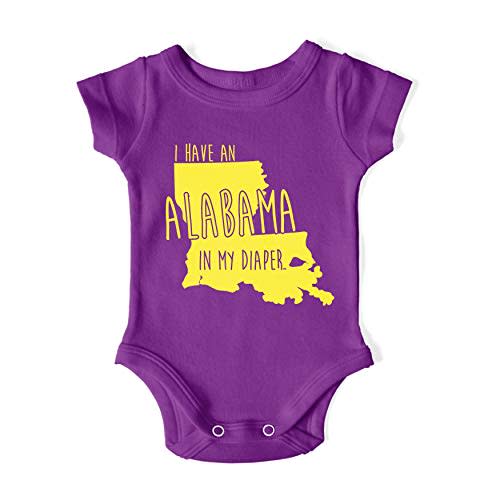 In My Diaper I Have an Alabama - Louisiana Rival Sports Fans Baby One Piece