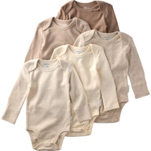 Blake Long Sleeve Organic Cotton Assorted 5-Pack Bodysuits, 0-3M