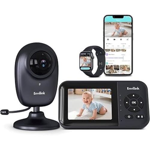 No WiFi Baby Monitor, 1080P High Definition Screen, Baby Monitor with Camera and Audio, Night Vision, 2-Way Talk, VOX, 5 Lullabies, 1200ft Long Range 2.8" LCD Display for Home Use