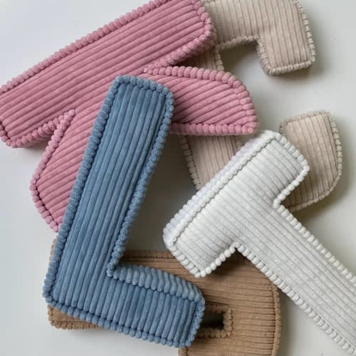 Corduroy Fabric Letters for wall or shelf decor | nursery, baby shower gift, girl's and boy's decor, kid's bedroom, new baby name, initial