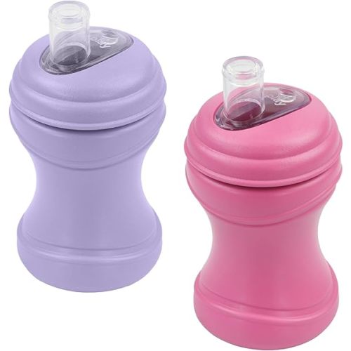 Re-Play 8oz Pack of 2 Transition Sippy Cups for Baby Toddler, Medical Grade Silicone Soft Spout & Travel Lid, Easy to Hold Hourglass Shape, Made in USA from Recycled Milk Jugs - Princess