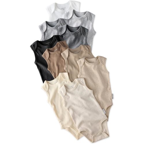 Sam 10-Pack Sleeveless Bodysuits​ 100% Organic Cotton for Baby Boys & Girls