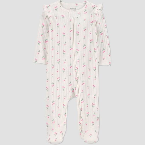 Carter's Just One You® Baby Girls' Cherry Graphic Sleep N' Play - Ivory 3M