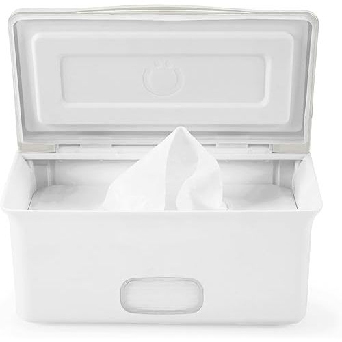 Ubbi Baby Wipes Dispenser with Weighted Plate and Secure Seal, Nursery and Baby Registry Essential to Keep Wipes Fresh, Oat