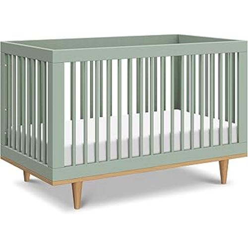 DaVinci Marley 3-in-1 Baby Crib Convertible to Toddler Bed & Daybed - Easy to Assemble Wooden Crib - GREENGUARD Gold Certified - 4 Adjustable Heights - Conversion Kit Sold Separately, Light Sage