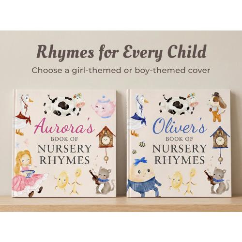 Personalized Nursery Rhymes Book, Custom Baby Name Storybook, Baby Shower Gift for Girl or Boy, First Birthday Gift for Niece, Baby Keepsake