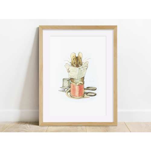 Beatrix Potter print, The Tailor of Gloucester Mouse, Unframed print, Bedroom, Nursery, Baby Shower