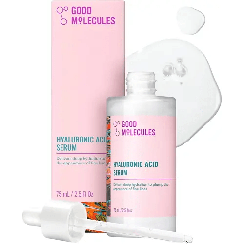 Good Molecules Hyaluronic Acid Serum - 1% Hyaluronic Acid Non-Greasy Ultra hydrating Serum Facial Moisturizer for Plumper Skin, Skin Care for Face