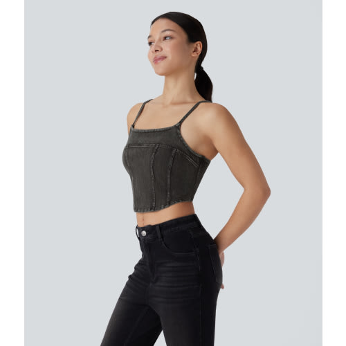Halara Flex™ Denim Cropped Casual Tank Top