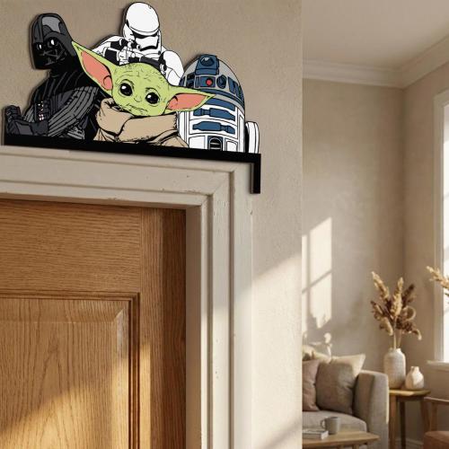 Star Wars Door Corner Sign, Grogu Baby Yoda Darth Vader Stormtrooper R2-D2 Shelf Sitter,   Wall Decor, Kids Room Nursery Sign