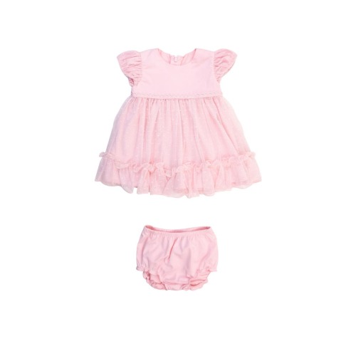 Baby Girls Dotted Tulle Dress & RuffleButt Set