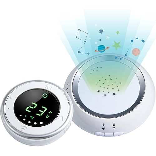 Bebcare Hear Audio Baby Monitor with Ultra-Low Radiation Safe Technology, Breathing Sensor, Night Light and White Noise Silencer for Reception up to 2000 feet (Without Breathing Sensor Mat)