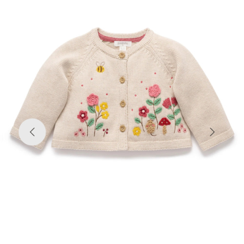 Cream Embroidered Cardigan - Baby & Kids Cardigans - Purebaby