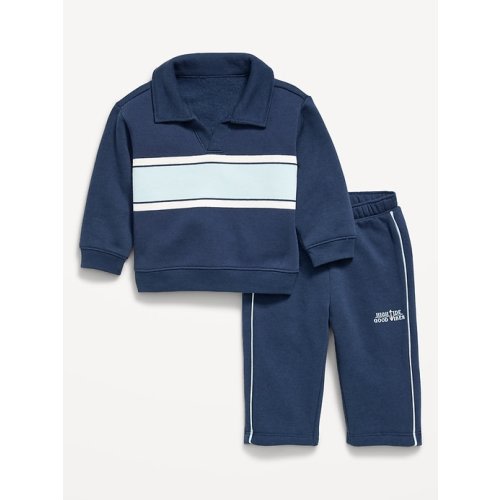 Collared Sweatshirt and Sweatpants for Baby